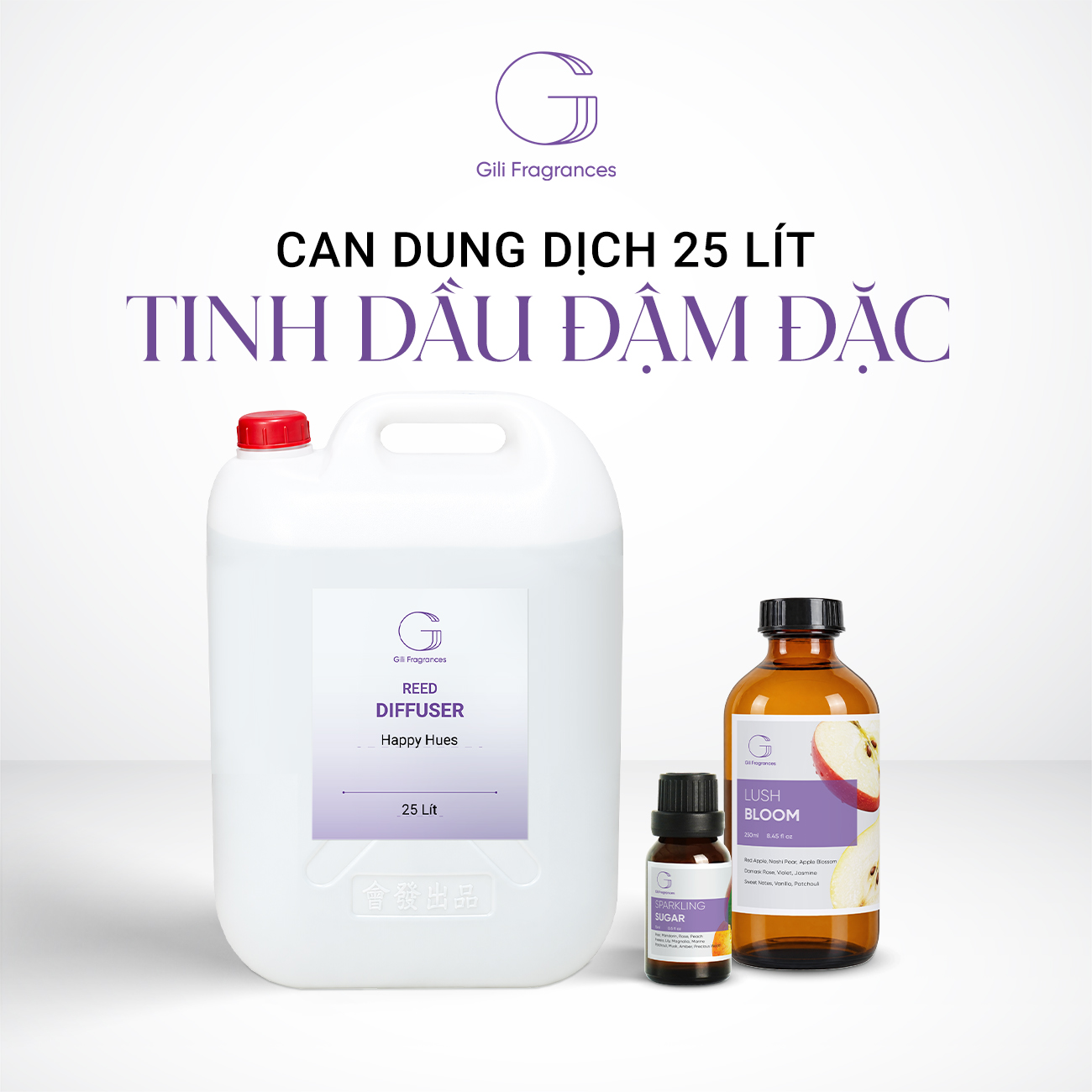 CAN TINH DẦU ĐẬM ĐẶC 25L GILI | TÙY CHỌN HƯƠNG | MUA SỈ