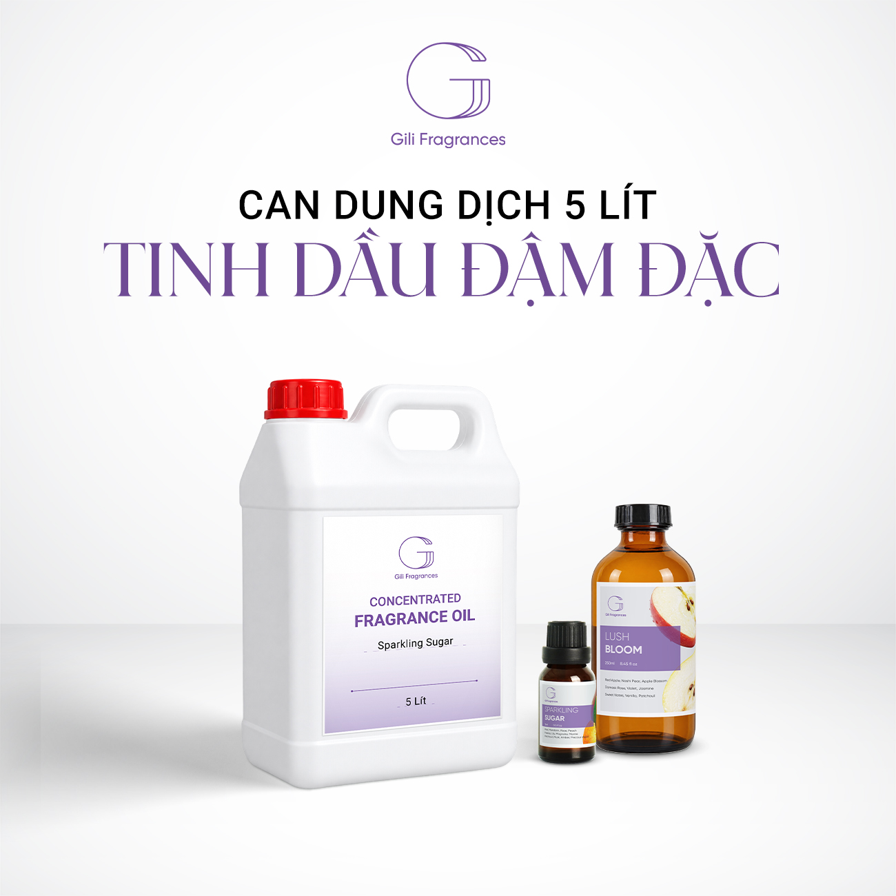 CAN TINH DẦU ĐẬM ĐẶC 5L GILI | TÙY CHỌN HƯƠNG | MUA SỈ